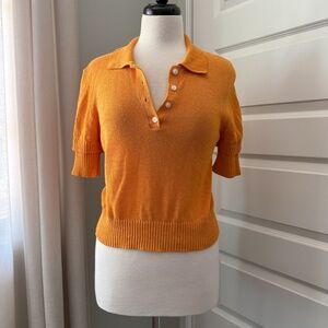 Zara Knit Short Sleeve Polo — Size Large